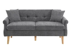 Sofá|KOMHTOM Design moderno, móveis estofados, sofá duplo, sofá estofado com almofadas grossas, Cinzento