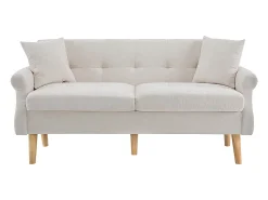 Sofá*KOMHTOM Design moderno, móveis estofados, sofá duplo, sofá estofado com almofadas grossas, Bege