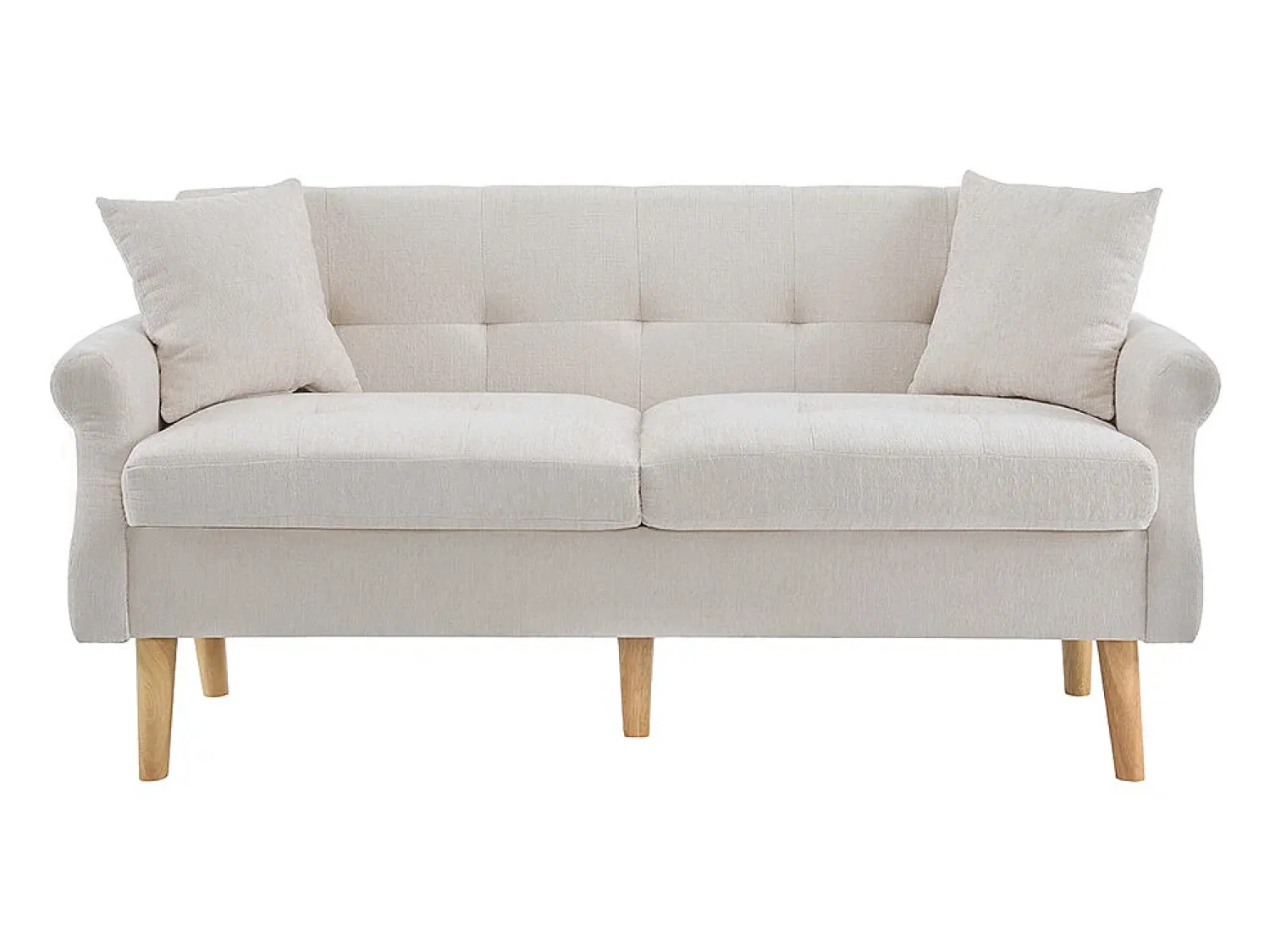 Sofá*KOMHTOM Design moderno, móveis estofados, sofá duplo, sofá estofado com almofadas grossas, Bege