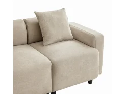 Hot KOMHTOM Design moderno, sofá de 3 lugares, sofá lounge, com almofadas decorativas, tecido chenille Bege