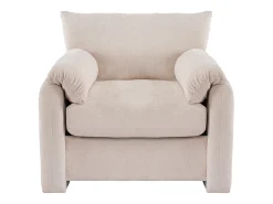 Poltrona*KOMHTOM Design moderno, tecido chenille, poltrona de grandes dimensões, cadeira decorativa, sofá individual, Bege