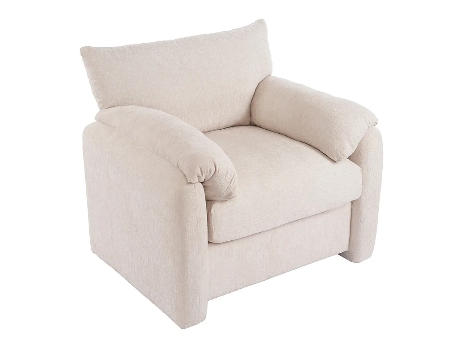 Poltrona*KOMHTOM Design moderno, tecido chenille, poltrona de grandes dimensões, cadeira decorativa, sofá individual, Bege