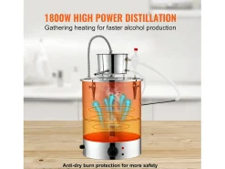Acessório Vinho E Bar| Destilador de Álcool SucceBuy Destilador de Água sem Gás e Álcool de 34 L com Barril Thumper e Bomba de Água