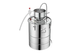 Online Destilador de Álcool SucceBuy, 49 L, com Tanque Thumper e Bomba de Água, Destilação Eficaz para Casa e Artesanato Prateado