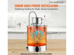 Online Destilador de Álcool SucceBuy, 49 L, com Tanque Thumper e Bomba de Água, Destilação Eficaz para Casa e Artesanato Prateado