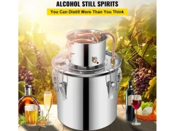 Acessório Vinho E Bar| Destilador de Álcool SucceBuy 17 L, Moonshine Still em Aço Inoxidável, Kit de Cerveja Caseiro para Whisky, Vinho, Brandy Prateado