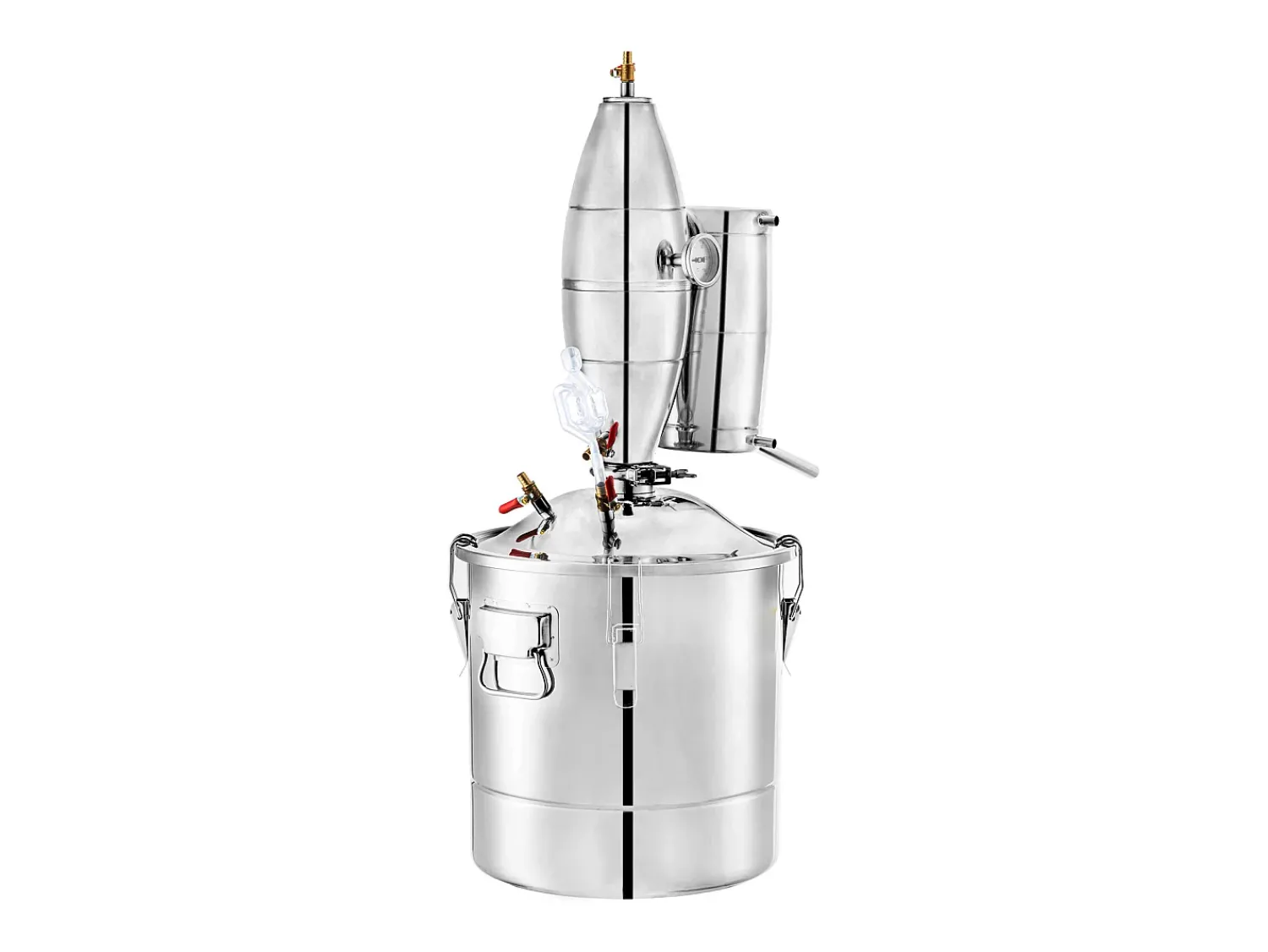 Acessório Vinho E Bar| Destilador de Álcool SucceBuy Alambique 30 L Inox Kit de Fabricação Caseira, Destilador de Moonshine em Aço Inoxidável, Kit de Cerveja Artesanal Caseira Prateado