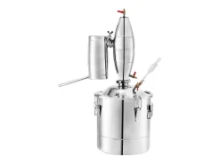 Acessório Vinho E Bar| Destilador de Álcool SucceBuy Alambique 30 L Inox Kit de Fabricação Caseira, Destilador de Moonshine em Aço Inoxidável, Kit de Cerveja Artesanal Caseira Prateado
