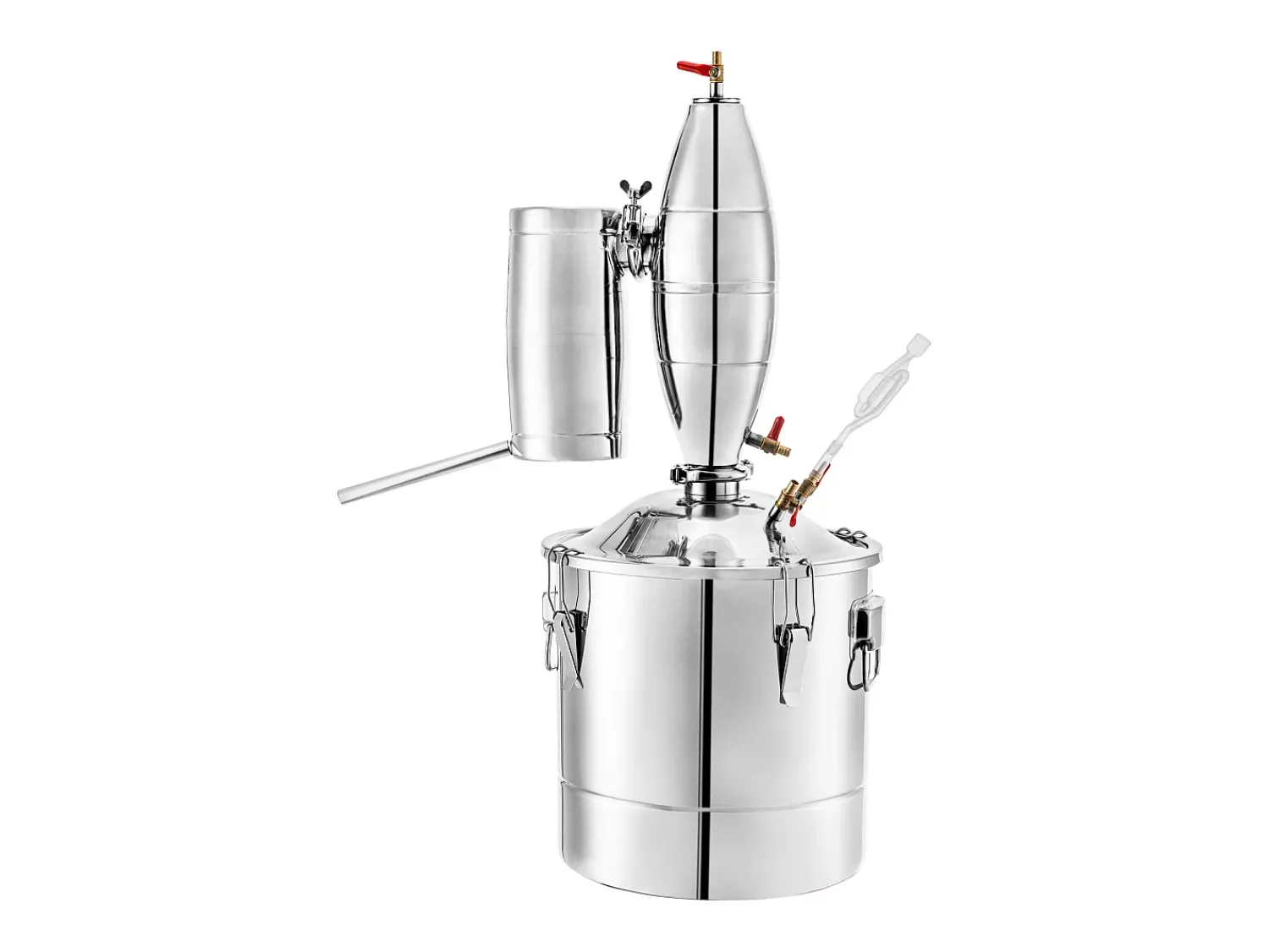 Acessório Vinho E Bar| Destilador de Álcool SucceBuy Alambique 30 L Inox Kit de Fabricação Caseira, Destilador de Moonshine em Aço Inoxidável, Kit de Cerveja Artesanal Caseira Prateado