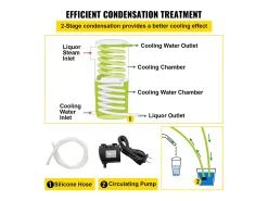 Destilador de Álcool SucceBuy 50L Destilador de Água e Álcool Moonshine Still, Prata^ Acessório Vinho E Bar