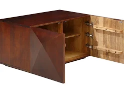 Mesa De Centro*Loft24 Diamond | Mesa de centro com 2 portas em madeira de manga castanha Castanho