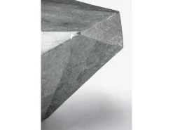 Mesa De Centro| Diamond médio - Mesa de centro (120 x 70 x 40h) em pedra fóssil cinza Cinzento