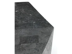 Diamond pequeno - Mesa de centro / Mesa final (60 x 60 x 50h) em pedra fóssil cinza^ Mesa De Centro