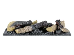 Lareira* Dimplex Logset 400 Inserção elétrica com efeito de chama Opti-Myst Preto