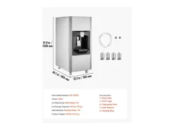 Best Dispensador de Cubos de Gelo SucceBuy, 9 kg/min, Dispensador Automático com Triturador, Pés com Altura Ajustável, para Máquina de Gelo de Escritório Multicor