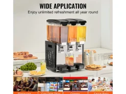 Acessório Vinho E Bar| Distribuidor de Bebidas Comerciais SucceBuy 10 L x 3 Reservatórios Distribuidor de Bebidas Geladas e Sucos Frios