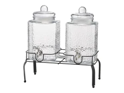 Distribuidor de Bebidas SucceBuy, Grande Capacidade de 5,5 L, 2 Unidades, Fonte de Água em Vidro, Distribuição de Água, Sumo, Limonada, Chá Gelado, para Café^ Acessório Vinho E Bar