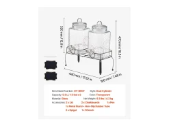 Distribuidor de Bebidas SucceBuy, Grande Capacidade de 5,5 L, 2 Unidades, Fonte de Água em Vidro, Distribuição de Água, Sumo, Limonada, Chá Gelado, para Café^ Acessório Vinho E Bar