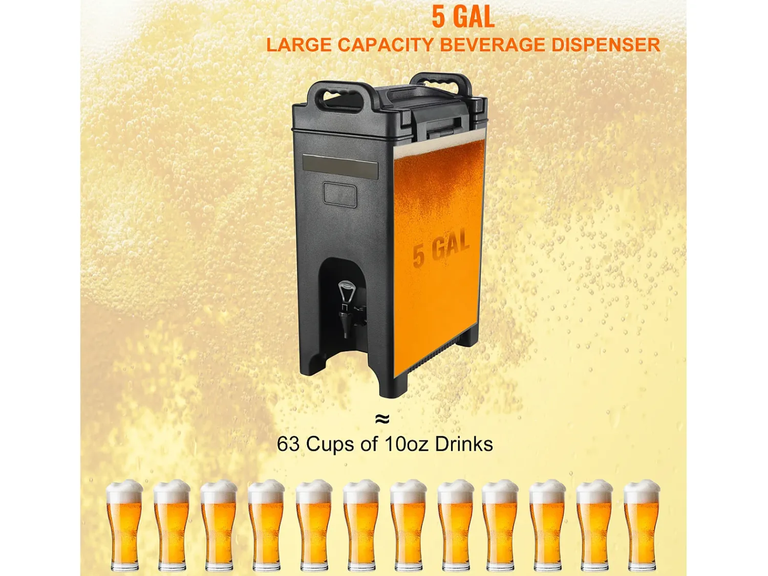 Acessório Vinho E Bar* Distribuidor de Bebidas SucceBuy Isotérmico de 19 L LDPE de Qualidade Alimentar, para Restaurante e Loja