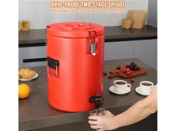 Acessório Vinho E Bar* Distribuidor de Bebidas, SucceBuy Distribuidor de Bebidas Isolado em Aço Inoxidável de 7,6L, Quente e Frio Vermelho