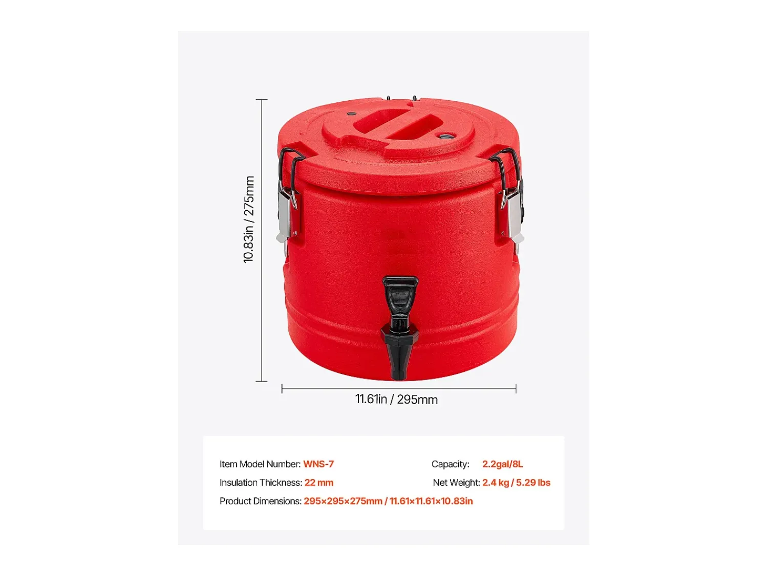 Distribuidor de Bebidas SucceBuy Isotérmico 8 L, Fonte de Água Quente e Fria Não Elétrica com Torneira, Recipiente Isotérmico de Qualidade Alimentar^ Acessório Vinho E Bar