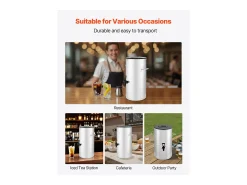 Distribuidor de Bebidas SucceBuy de 15 L, Fonte de Água Quente e Fria Não Elétrica com Torneira e Alça, Recipiente em Aço Inoxidável^ Acessório Vinho E Bar