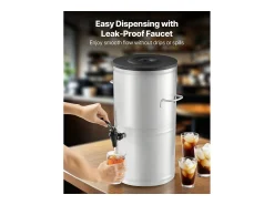 Distribuidor de Bebidas SucceBuy de 15 L, Fonte de Água Quente e Fria Não Elétrica com Torneira e Alça, Recipiente em Aço Inoxidável^ Acessório Vinho E Bar