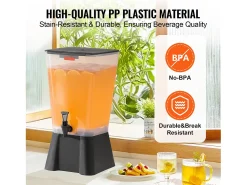 Acessório Vinho E Bar* Distribuidor de Bebidas SucceBuy, Grande Capacidade de 19 L, Fonte de Água em Plástico, Distribuição de Água, Sumos, Limonada, Chá Gelado, para Café Transparente