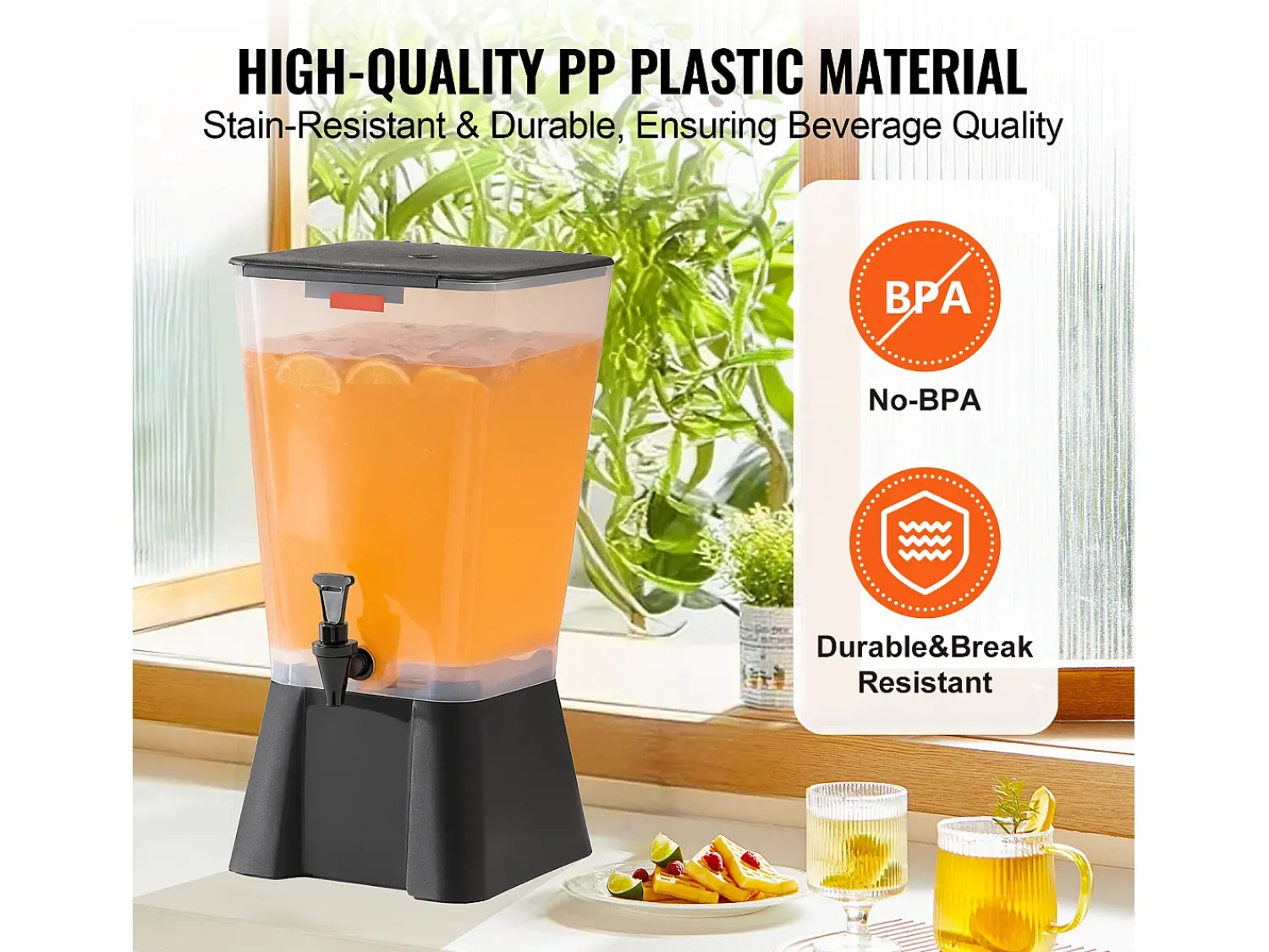 Acessório Vinho E Bar* Distribuidor de Bebidas SucceBuy, Grande Capacidade de 19 L, Fonte de Água em Plástico, Distribuição de Água, Sumos, Limonada, Chá Gelado, para Café Transparente