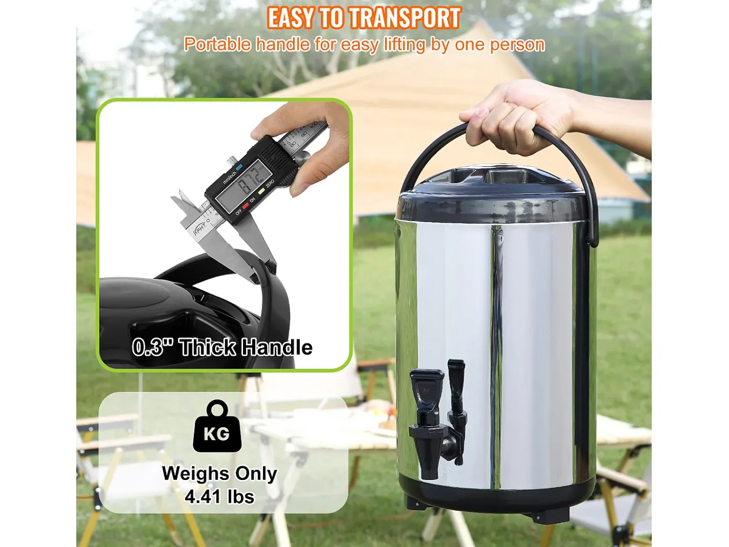 Acessório Vinho E Bar| Distribuidor de Bebidas, SucceBuy 7,6 L Distribuidor de Bebidas Isolado em Aço Inoxidável