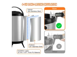 Acessório Vinho E Bar| Distribuidor de Bebidas, SucceBuy 7,6 L Distribuidor de Bebidas Isolado em Aço Inoxidável