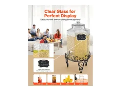 Discount Distribuidor de Bebidas SucceBuy, Grande Capacidade de 10 L, Fonte de Água em Vidro, Distribuição de Água, Sumo, Limonada, Chá Gelado, para Café Transparente