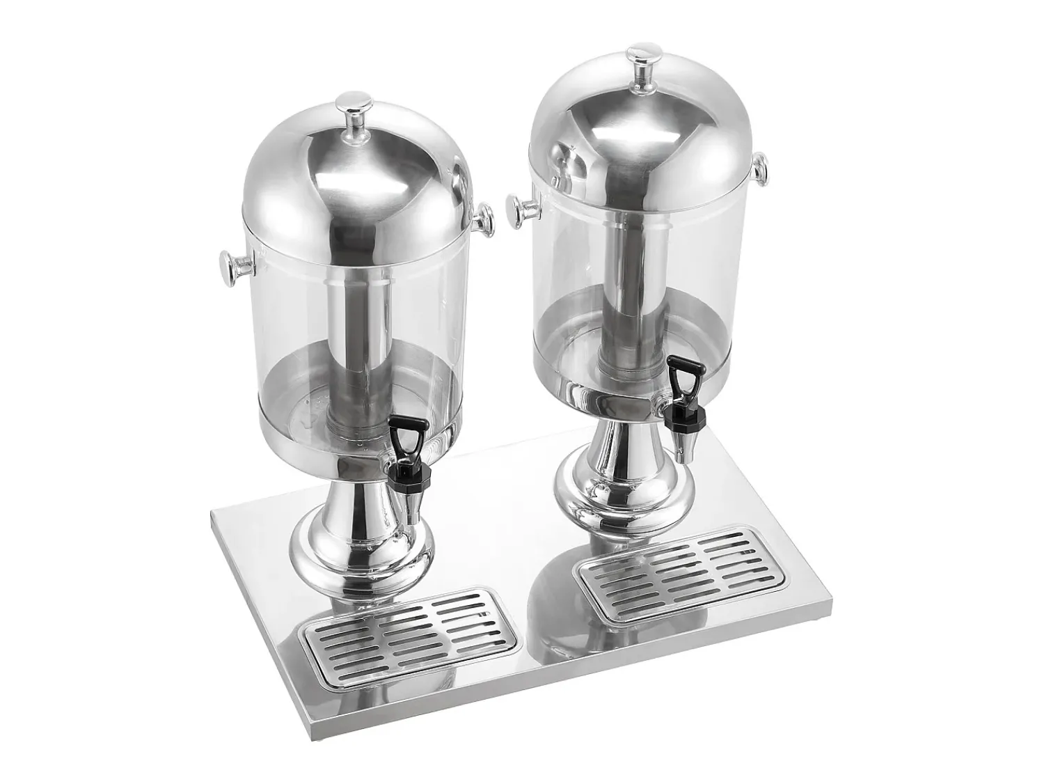 Clearance Distribuidor de Bebidas SucceBuy, Capacidade 2x 8 L, Fonte de Água em Aço Inoxidável e Plástico, Distribuição de Sumo, Limonada, Chá Gelado, Café Prateado