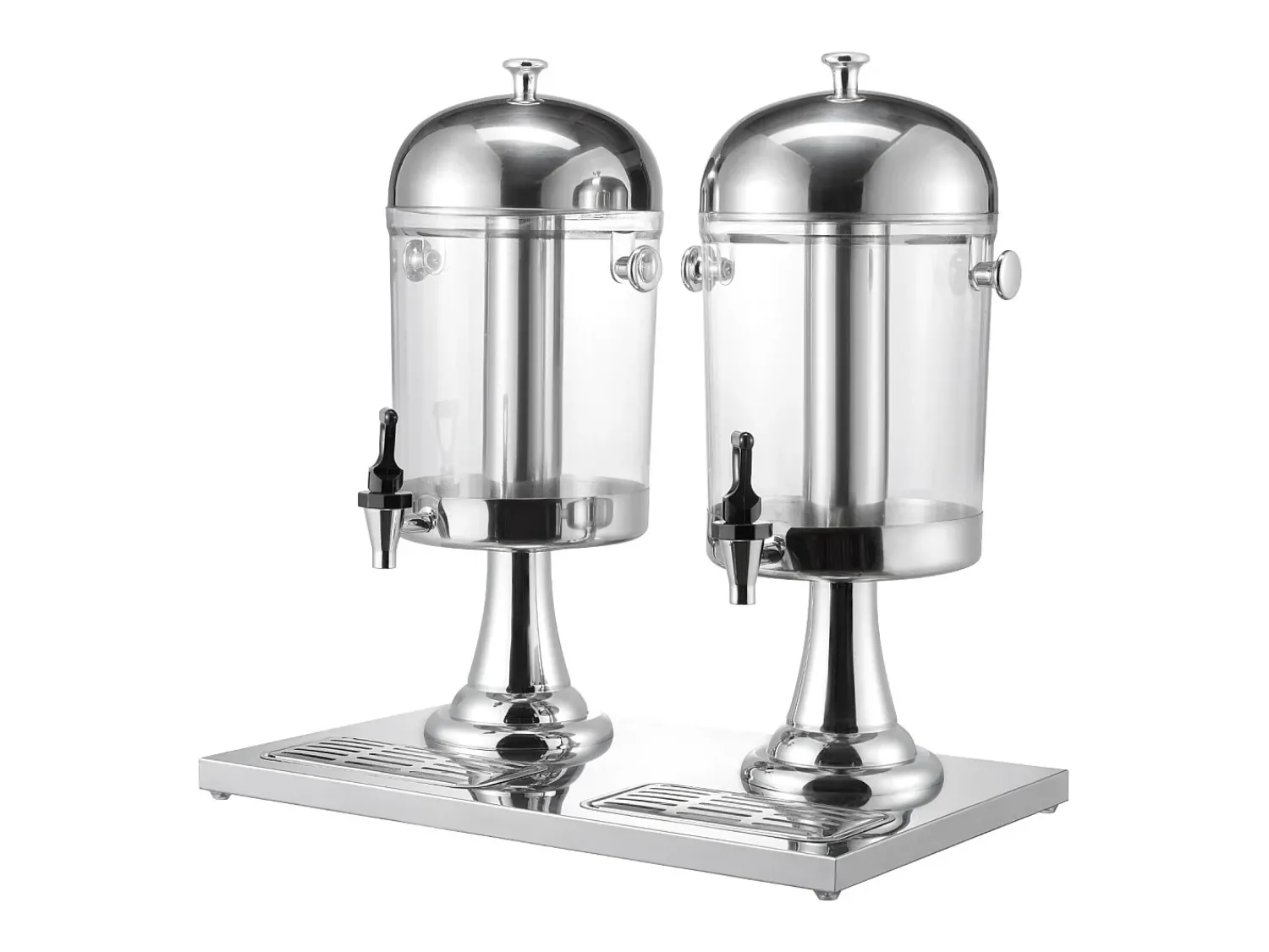 Clearance Distribuidor de Bebidas SucceBuy, Capacidade 2x 8 L, Fonte de Água em Aço Inoxidável e Plástico, Distribuição de Sumo, Limonada, Chá Gelado, Café Prateado