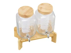 Acessório Vinho E Bar| Distribuidor de Bebidas SucceBuy, Capacidade de 3,8 L, 2 Unidades, Fonte de Água em Vidro, Distribuição de Água, Sumo, Limonada, Chá Gelado, para Café Transparente