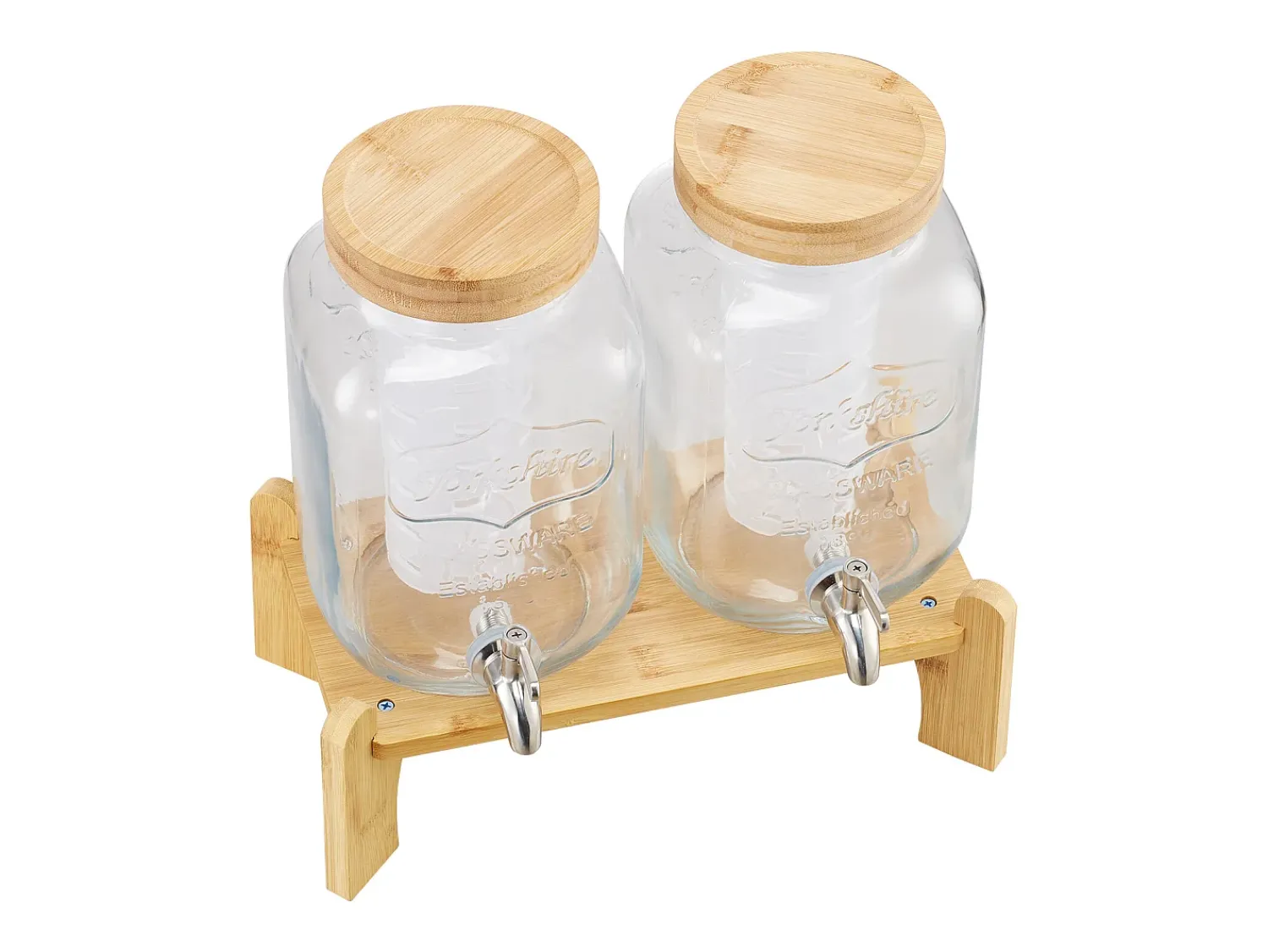 Acessório Vinho E Bar| Distribuidor de Bebidas SucceBuy, Capacidade de 3,8 L, 2 Unidades, Fonte de Água em Vidro, Distribuição de Água, Sumo, Limonada, Chá Gelado, para Café Transparente