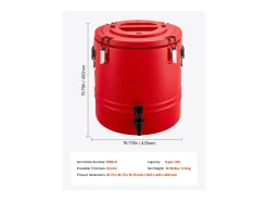 Acessório Vinho E Bar* Distribuidor de Bebidas SucceBuy Isotérmico 30 L, Fonte de Água Quente e Fria Não Elétrica com Torneira, Recipiente Isotérmico de Qualidade Alimentar Vermelho