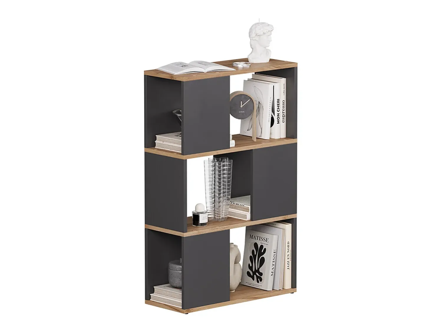 Hot Vicco Divisória de ambiente carvalho antracite/goldkraft 60x24x94 eneos Cinza antracite