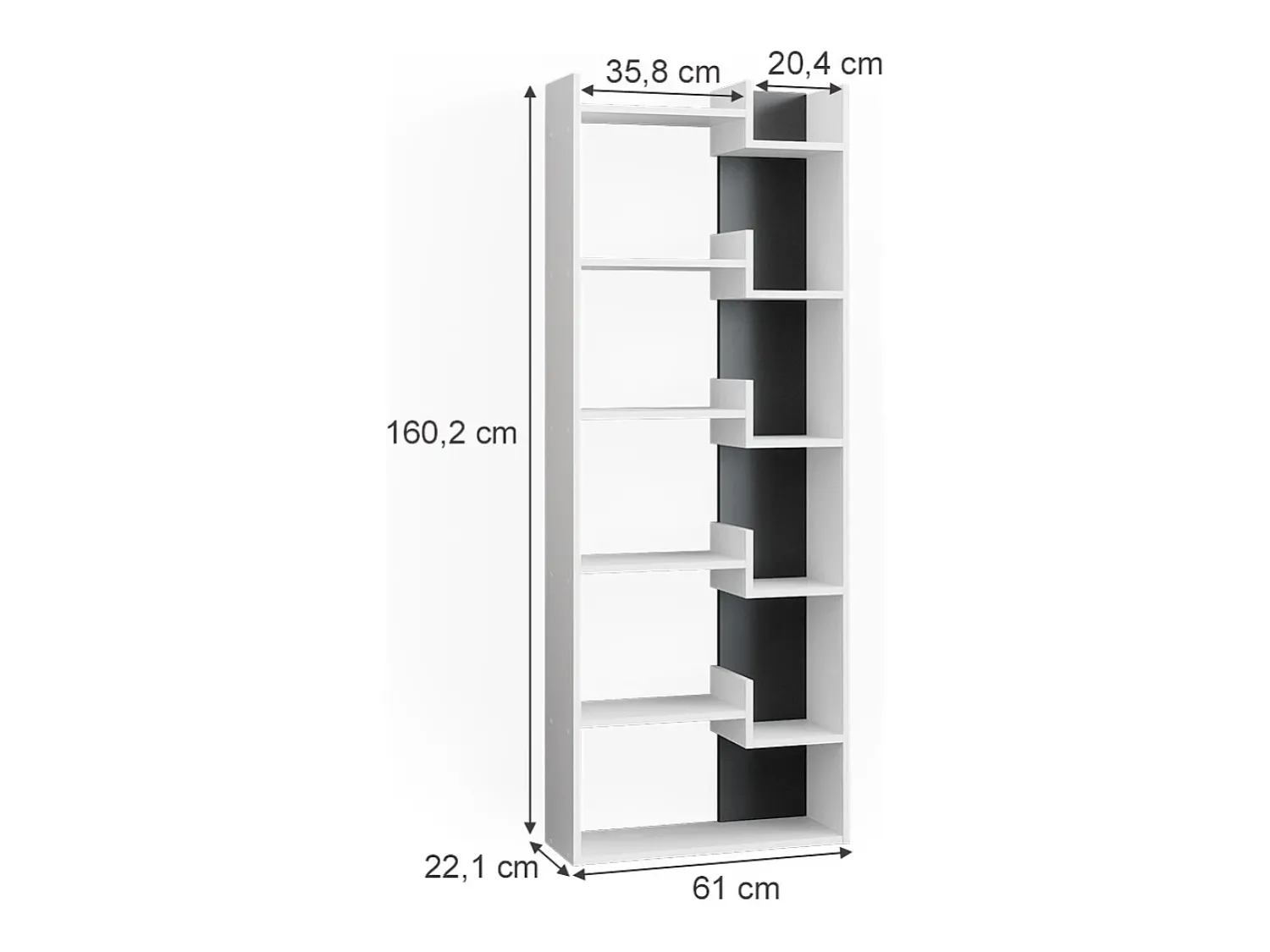 Prateleira|Vicco Divisória de sala antracite 61x22.1x160.2 fico Cinza antracite