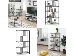 Vicco Divisória de sala betão 80x30x146 fyrk^ Prateleira