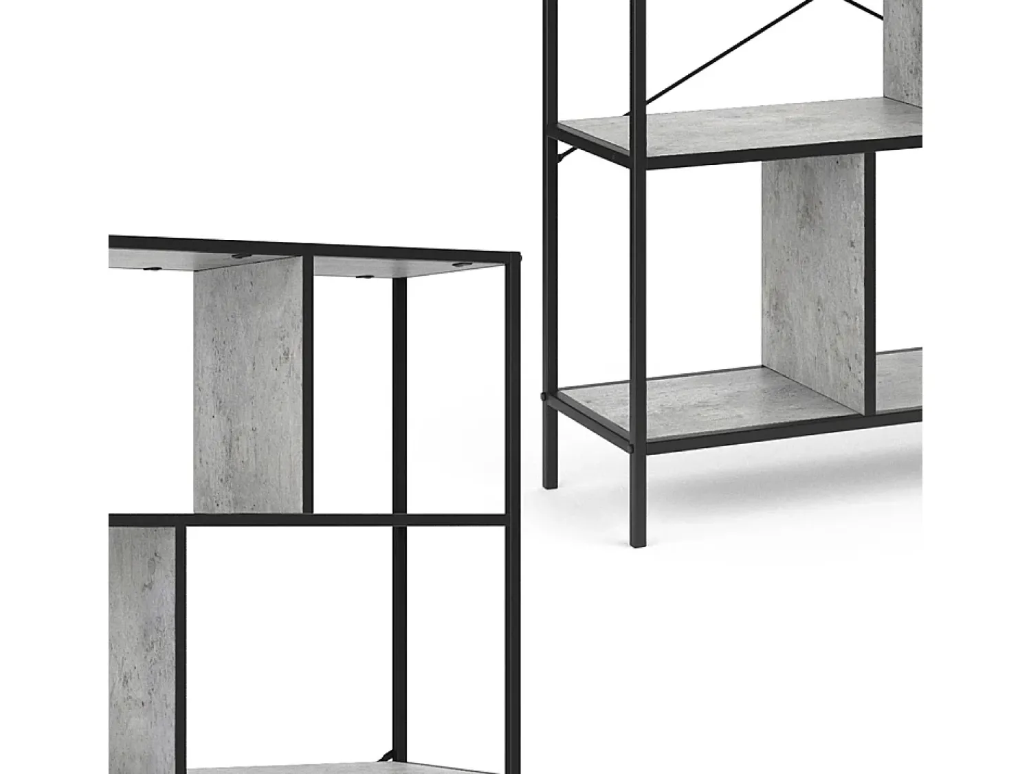 Vicco Divisória de sala betão 80x30x146 fyrk^ Prateleira
