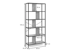 Vicco Divisória de sala betão 80x30x180 fyrk^ Prateleira