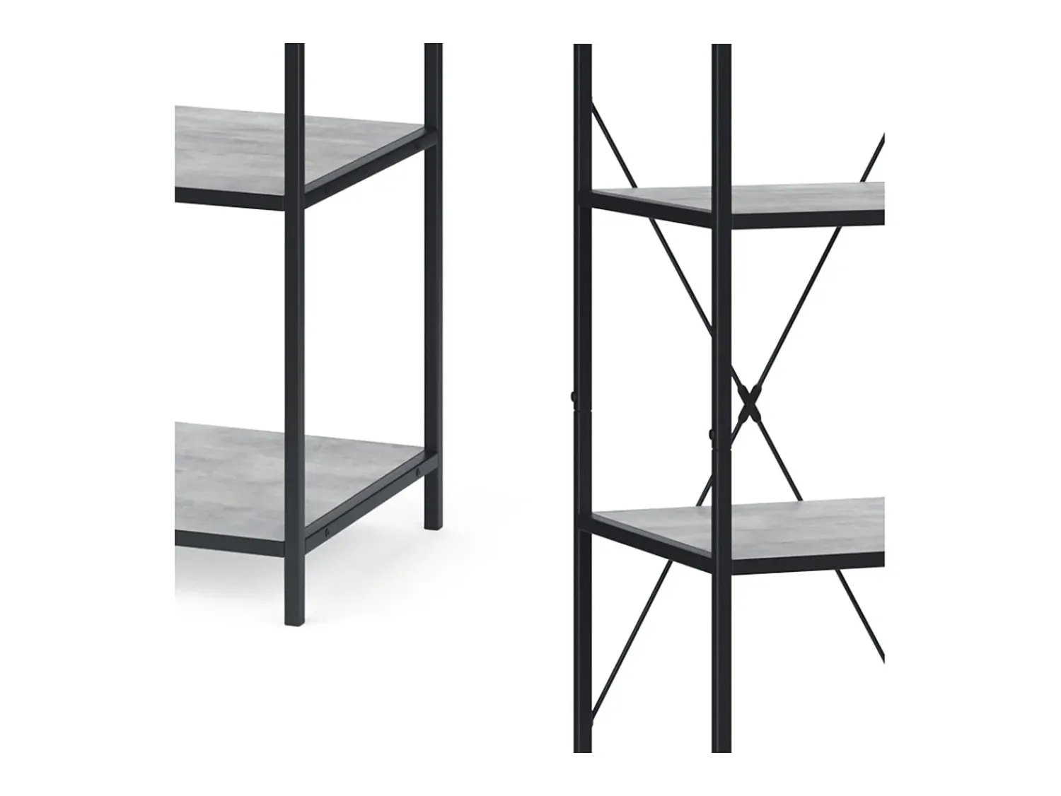 Prateleira|Vicco Divisória de sala betão 40x39.5x174 fyrk Cinzento claro