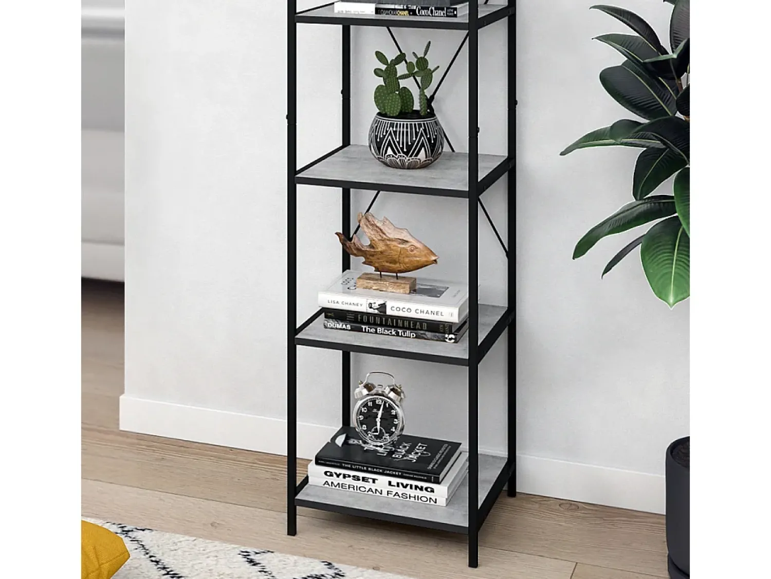 Prateleira|Vicco Divisória de sala betão 40x39.5x174 fyrk Cinzento claro