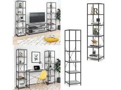Prateleira|Vicco Divisória de sala betão 40x39.5x174 fyrk Cinzento claro