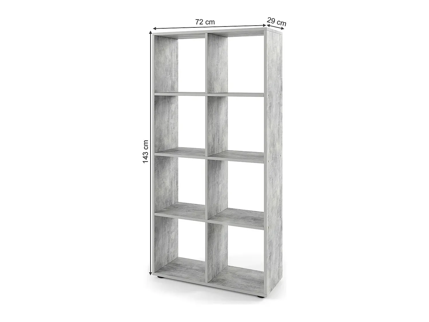 Prateleira*Vicco Divisória de sala betão 143x29x72 scutum Cinzento claro