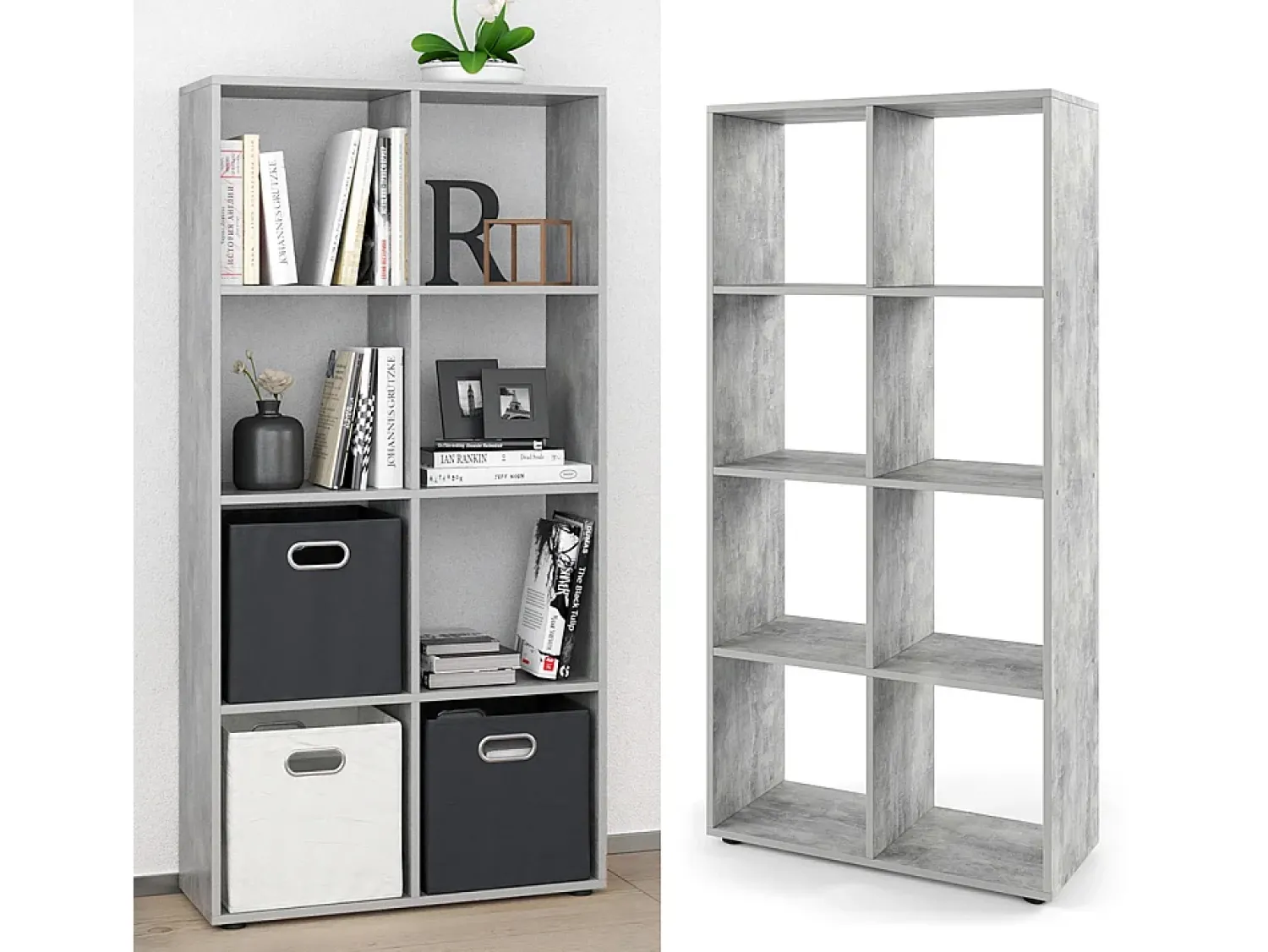 Prateleira*Vicco Divisória de sala betão 143x29x72 scutum Cinzento claro