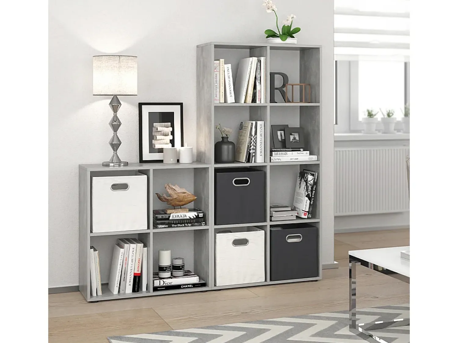 Prateleira*Vicco Divisória de sala betão 143x29x72 scutum Cinzento claro