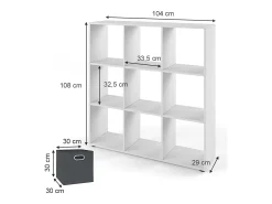 Prateleira*Vicco Divisória de sala 104x29x108 nove Branco