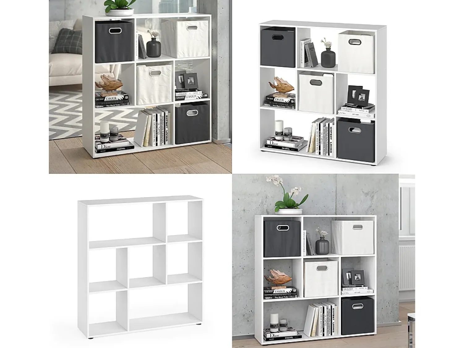 Prateleira*Vicco Divisória de sala 107.2x29x107.8 nove Branco